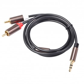 Vention Kabel 3.5 mm Male ke 2 RCA Male HiFi 2M - Black - 3