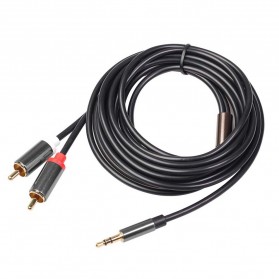 Vention Kabel 3.5mm Male ke 2 RCA Male HiFi 5M - Black - 2