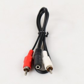 Kabel Adaptor Audio 3.5 mm Female ke RCA Male HiFi 40 cm - Black - 2