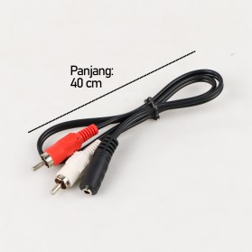 Kabel Adaptor Audio 3.5 mm Female ke RCA Male HiFi 40 cm - Black - 3