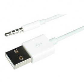 iPod Shuffle 3.5mm to USB Cable - White 