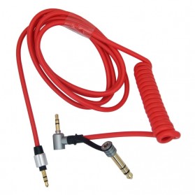 AUX Audio Cable Pro Detox 3.5 and 6.5 mm Male to Male - AV141 - Red - 1