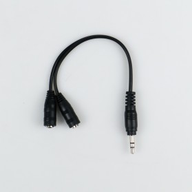 Overfly Splitter Audio Cable 3.5 mm Male to Dual 3.5 mm Female Adaptor HiFi 20 cm - AV111 - Black - 2