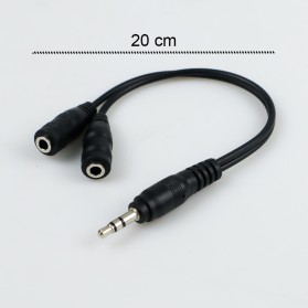 Overfly Splitter Audio Cable 3.5 mm Male to Dual 3.5 mm Female Adaptor HiFi 20 cm - AV111 - Black - 5