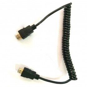 High Speed HDMI to HDMI Coil Cable Gold Plated 1.5M - SGS - Black
