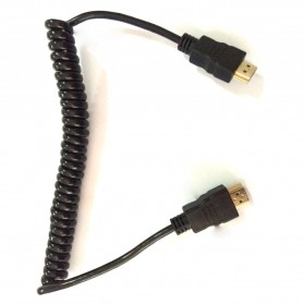 High Speed HDMI to HDMI Coil Cable Gold Plated 1.5M - SGS - Black - 2