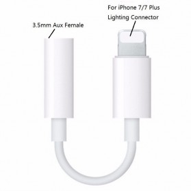 Kabel Lightning ke 3.5 mm Audio Headphone Adapter for iPhone - JH-001 - White - 3