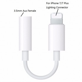 Kabel Lightning ke 3.5mm Headphone for iPhone 7/8/X - White - 3
