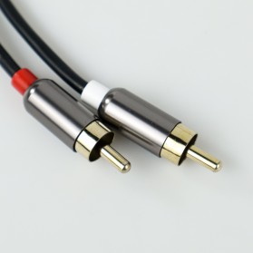 FONKEN Kabel AUX 3.5mm Male ke 2 RCA Male 1 Meter - R1 - Black - 3
