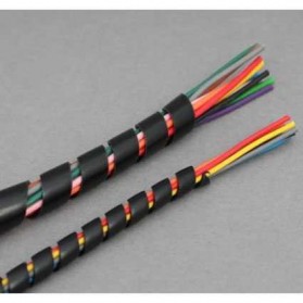 HEGEZHENG Spiral Pembungkus Kabel Listrik Selang Ukuran 6MM x 14M - HPS-60 - Black - 2
