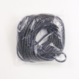 HEGEZHENG Spiral Pembungkus Kabel Listrik Selang Ukuran 6MM x 14M - HPS-60 - Black - 6