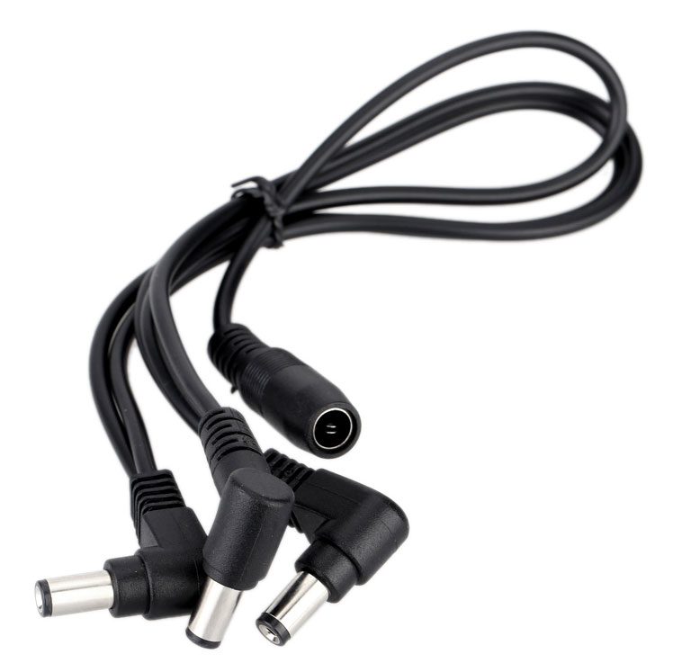 Kabel Power untuk Pedal Efek Gitar 3 Cabang Black