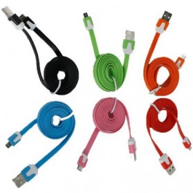Noodle Style Micro USB Port USB Data Cable for Nokia, Sony Ericsson, Samsung, LG, BlackBerry, HTC, Amazon Kindle, Length: 1m - Blue - 2
