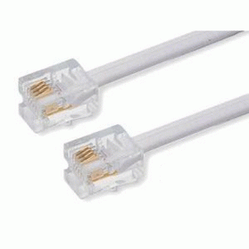 Kabel Telepon 1m - RJ11 (14 Days) - White - 1