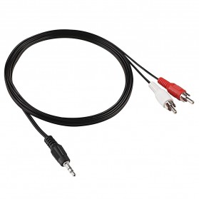 HiFi Good Quality Jack 3.5 mm Stereo to RCA Male Audio Cable 1 m - S-PC-095521
