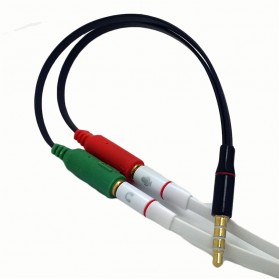 Splitter Audio Cable 3.5mm Male to 3.5mm HiFi Microphone and Headphone - AV123 - Black - 4
