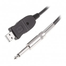 TSAI USB Guitar Link Audio Cable for PC / Mac 3M - AY14 - Black - 2