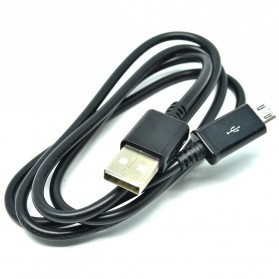 Kabel Data Micro USB 1 Meter untuk BB Sony Samsung LG Nokia HTC - V8B - Black - 3