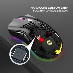K-SNAKE Mouse Gaming Wireless RGB Honeycomb Rechargeable - BM600 - Black - 3