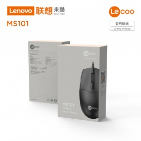 Lenovo Lecoo Mouse Wired Optical 1600DPI - MS101 - Black - 5