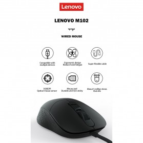 Lenovo Mouse Wired Optical - M102 - Black - 4