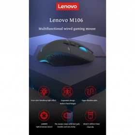 Lenovo Gaming Mouse 6400 DPI - M106 - Black - 6