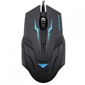 Rajfoo i5 Optical Wired USB Gaming Mouse 1600 DPI - Black/Blue - 1