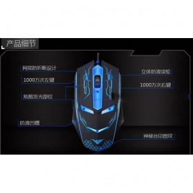 Rajfoo Terminator Professional Gaming Mouse 1600 DPI - Black - 9