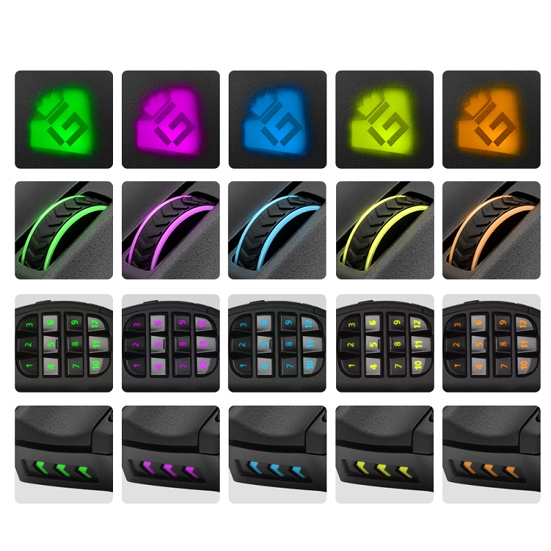 Rocketek Mouse Gaming Macro MMORPG 19 Buttons 16400 DPI