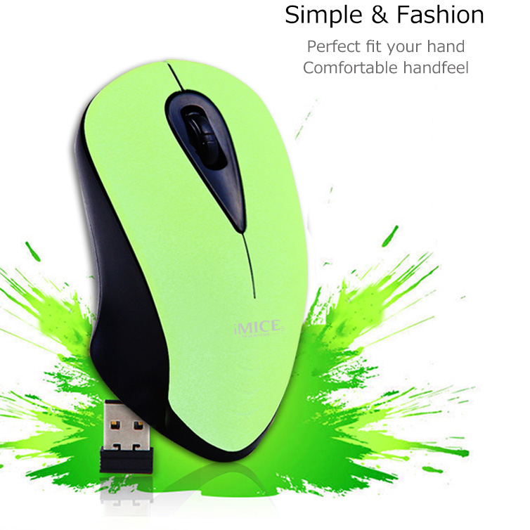 iMice Ergonomic Optical Wireless Mouse 2.4GHz - Black - 2 .
