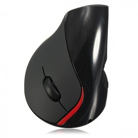 Vertical Wireless Optical Mouse with 5 Function Keys - Black - 2