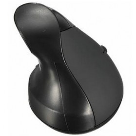 Vertical Wireless Optical Mouse with 5 Function Keys - Black - 6