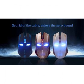 NAFEE Iron Man Wireless Mouse Gaming Mute Button Silent Click 2.4Ghz - G5 - Black - 5