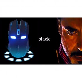 NAFEE Iron Man Wireless Mouse Gaming Mute Button Silent Click 2.4Ghz - G5 - Black - 8
