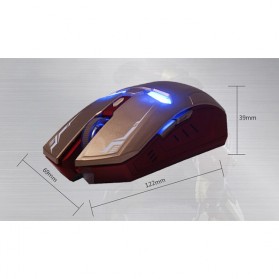 NAFEE Iron Man Wireless Mouse Gaming Mute Button Silent Click 2.4Ghz - G5 - Black - 11