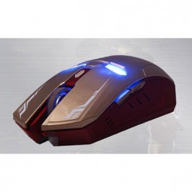 NAFEE Iron Man Wireless Mouse Gaming Mute Button Silent Click 2.4Ghz - G5 - Black - 12