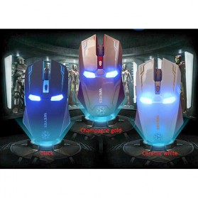 NAFEE Iron Man Wireless Mouse Gaming Mute Button Silent Click 2.4Ghz - G5 - Black - 13