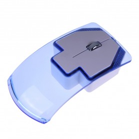 Mouse Wireless Optical Transparan - Blue - 2