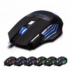 YXLM 7 Keys LED Gaming Mouse 5500 DPI - X1 - Black - 2