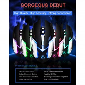 iMice V6 Gaming Mouse RGB LED 4800DPI - Black - 6