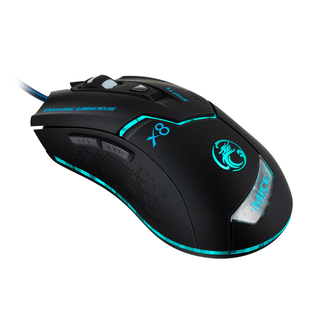 iMice X8 Gaming Mouse Ergonomic RGB LED 3200DPI - Black