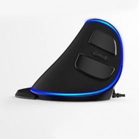 Delux M618 RGB Vertical Wired Optical Ergonomic Mouse 4000 DPI - Black - 6