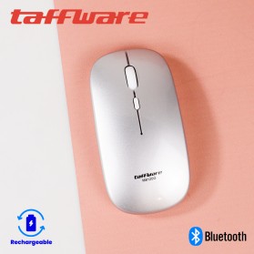 Taffware Mouse Bluetooth 5.2 & Wireless 2.4G Rechargeable - M8120G - Silver