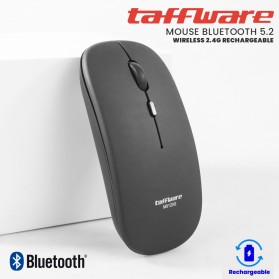 Taffware Mouse Bluetooth 5.2 & Wireless 2.4G Rechargeable - M8120G - Black