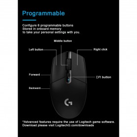 Logitech Lightspeed Wireless Gaming Mouse - G304 - Black - 8