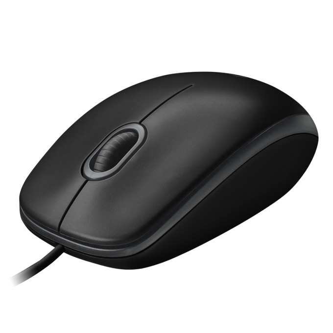 Logitech Wired Mouse - B100 - Black - JakartaNotebook.com
