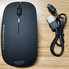 Azzor Super Slim Silent Optical Wireless Mouse 2.4GHz - N5 - Matte Black - 10