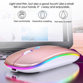YINDIAO Super Slim Silent Optical Wireless Mouse USB Rechargeable 2.4GHz - A2 - Silver - 2