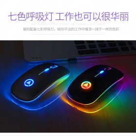 YINDIAO Super Slim Silent Optical Wireless Mouse USB Rechargeable 2.4GHz - A2 - Silver - 6