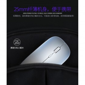 YINDIAO Super Slim Silent Optical Wireless Mouse USB Rechargeable 2.4GHz - A2 - Silver - 7